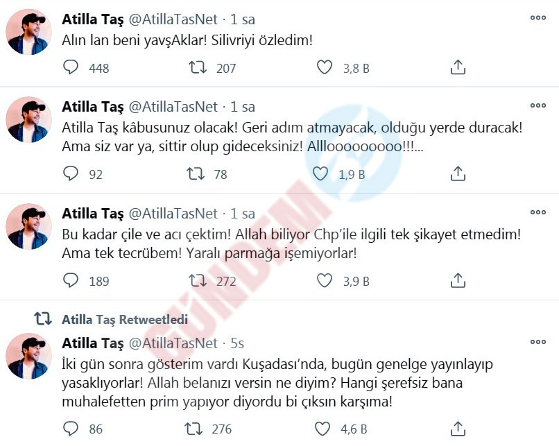 Atilla Taş'ın tek kişilik oyunu iptal edilince; CHP de Kuşadası belediyesi de nasibine düşeni aldı!