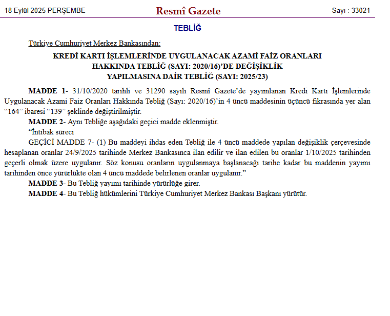 Faiz oranları değişti... Merkez Bankası'ndan kredi kartı kararı!