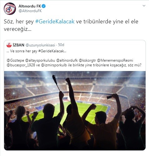 İzmir kulüpleri tek yürek: "Her şey geride kalacak"