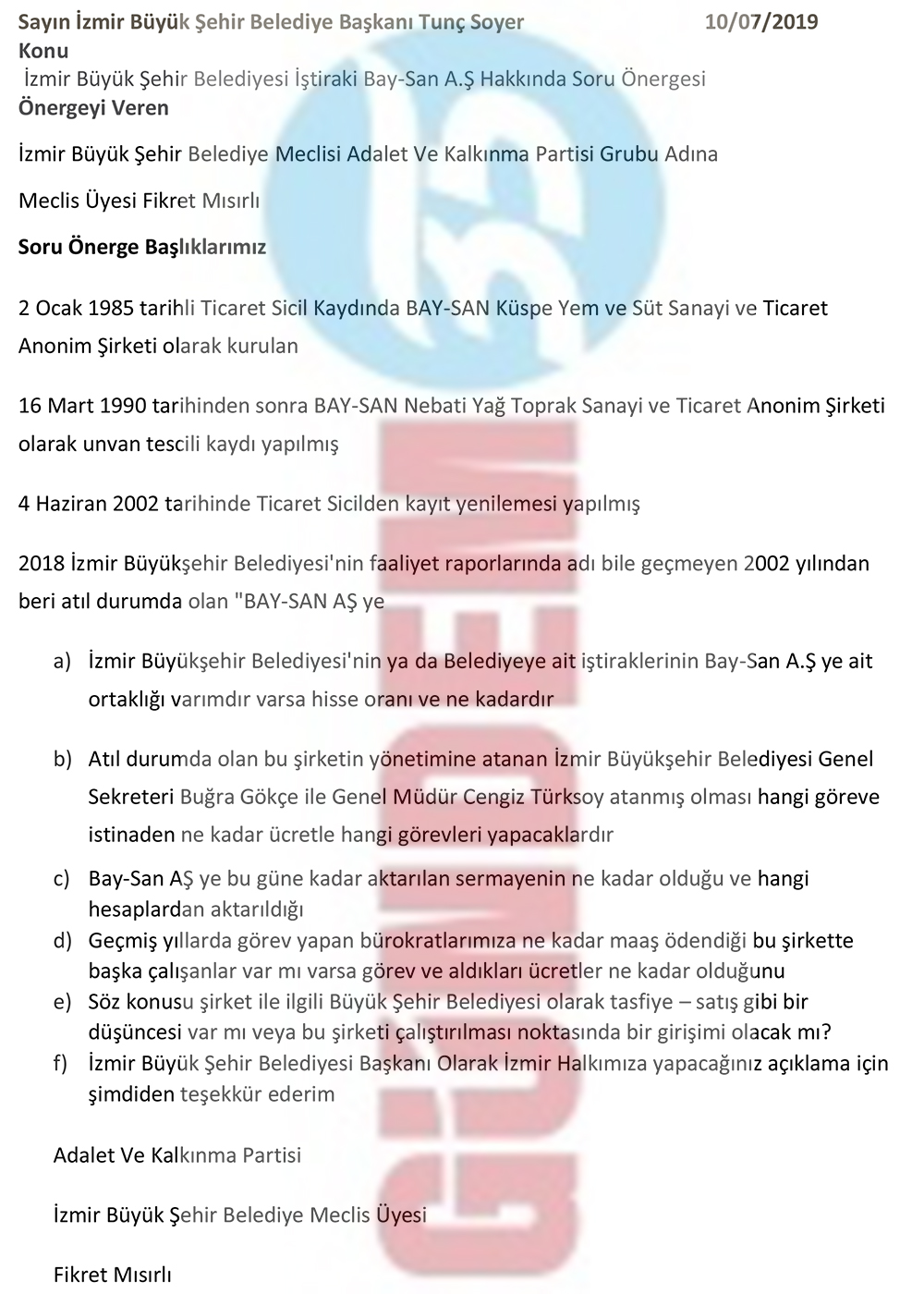 İZMİR BÜYÜKŞEHİR BELEDİYESİ GENEL SEKRETERİ BUĞRA GÖKÇE CEPHESİNDE ŞOK GELİŞME! BAKIN...