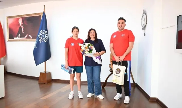 Başkan Çerçioğlu&#039;na Aydın&#039;ın gururu olan sporcudan ziyaret