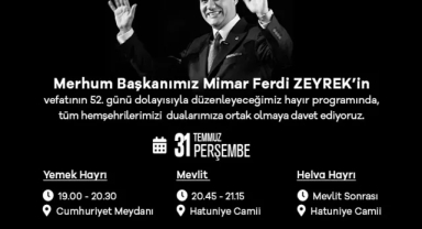 Büyükşehir'den Ferdi Zeyrek için anma programı