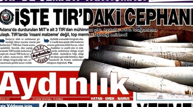 Aydınlık: Evet, MİT TIR&#039;ları haberini Cumhuriyet&#039;ten önce yaptık, gelip tutuklasınlar!