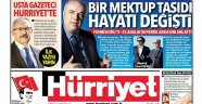 Hürriyet, sürmanşetinde Abdülkadir Selvi anonsu ve Fehmi Koru söyleşisiyle çıktı