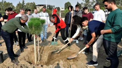 ZMO Genç 120 fıstık çamı fidanını toprakla buluşturdu