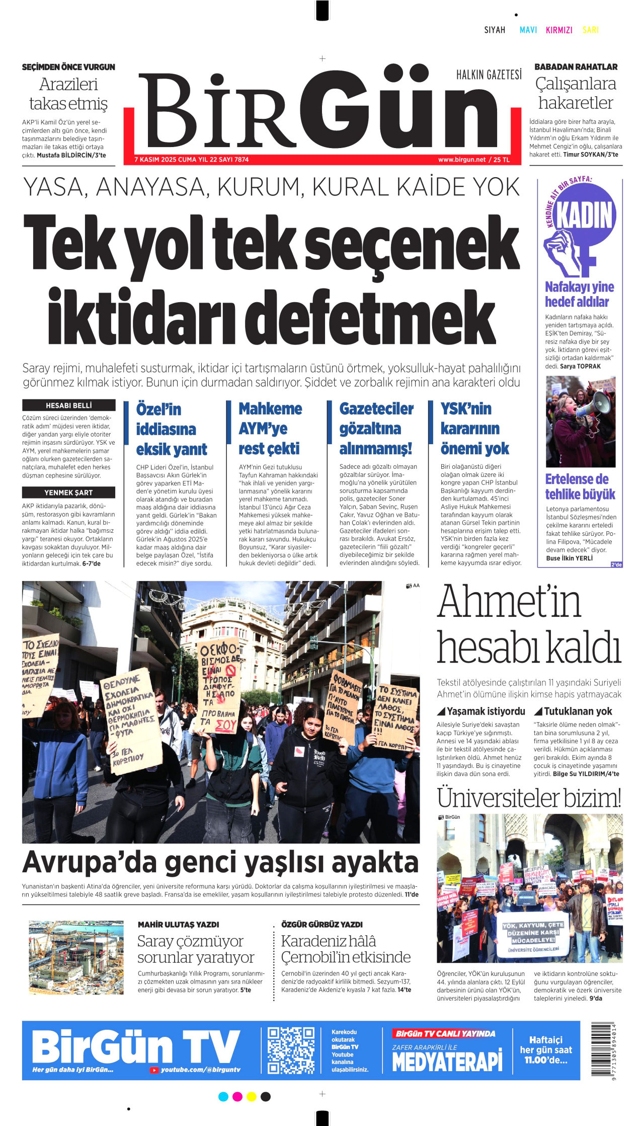 BİRGÜN Gazete Manşeti