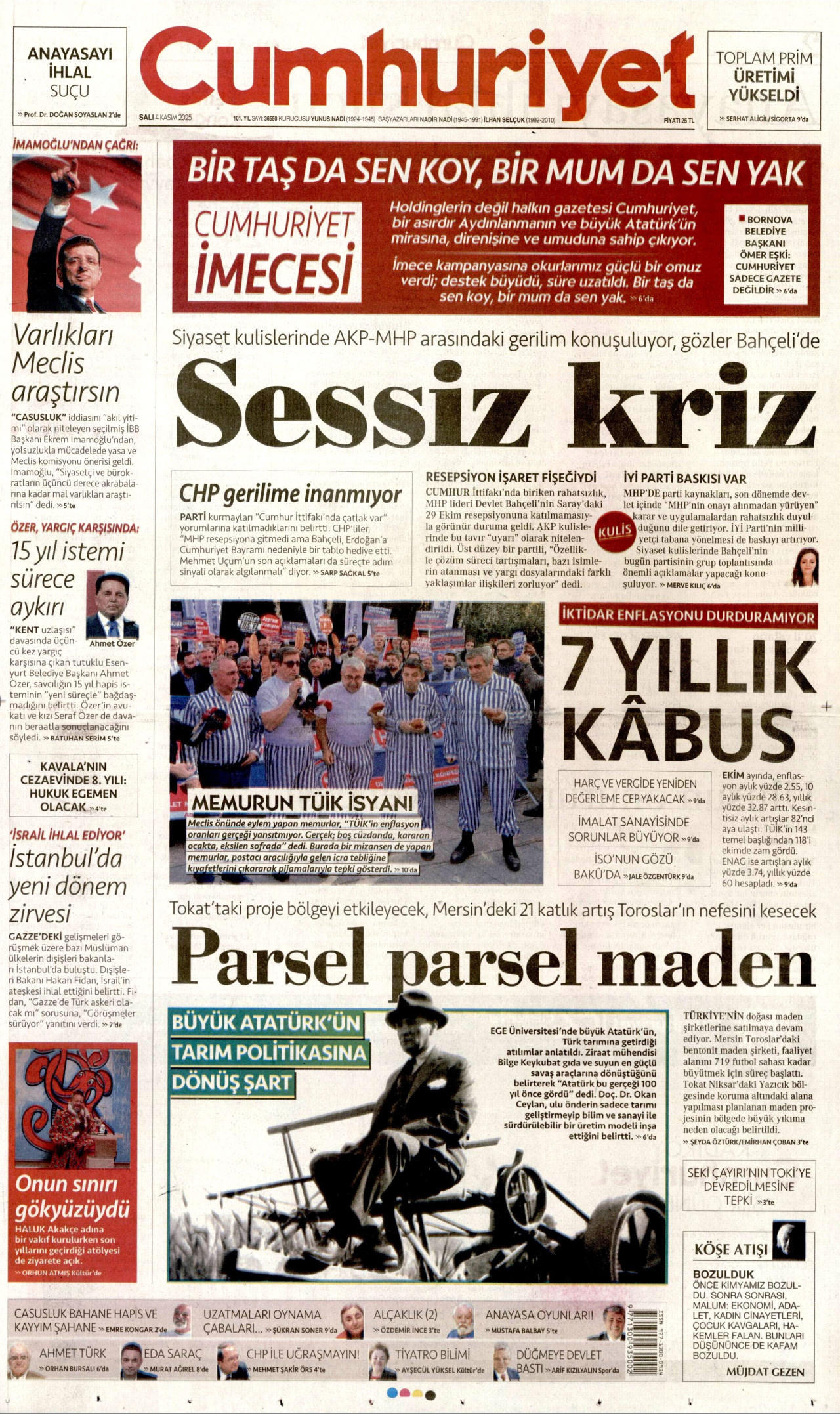 CUMHURİYET Gazete Manşeti