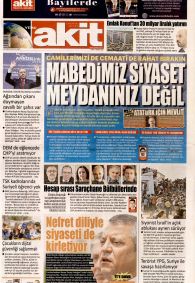 YENİ AKİT Gazete Manşeti