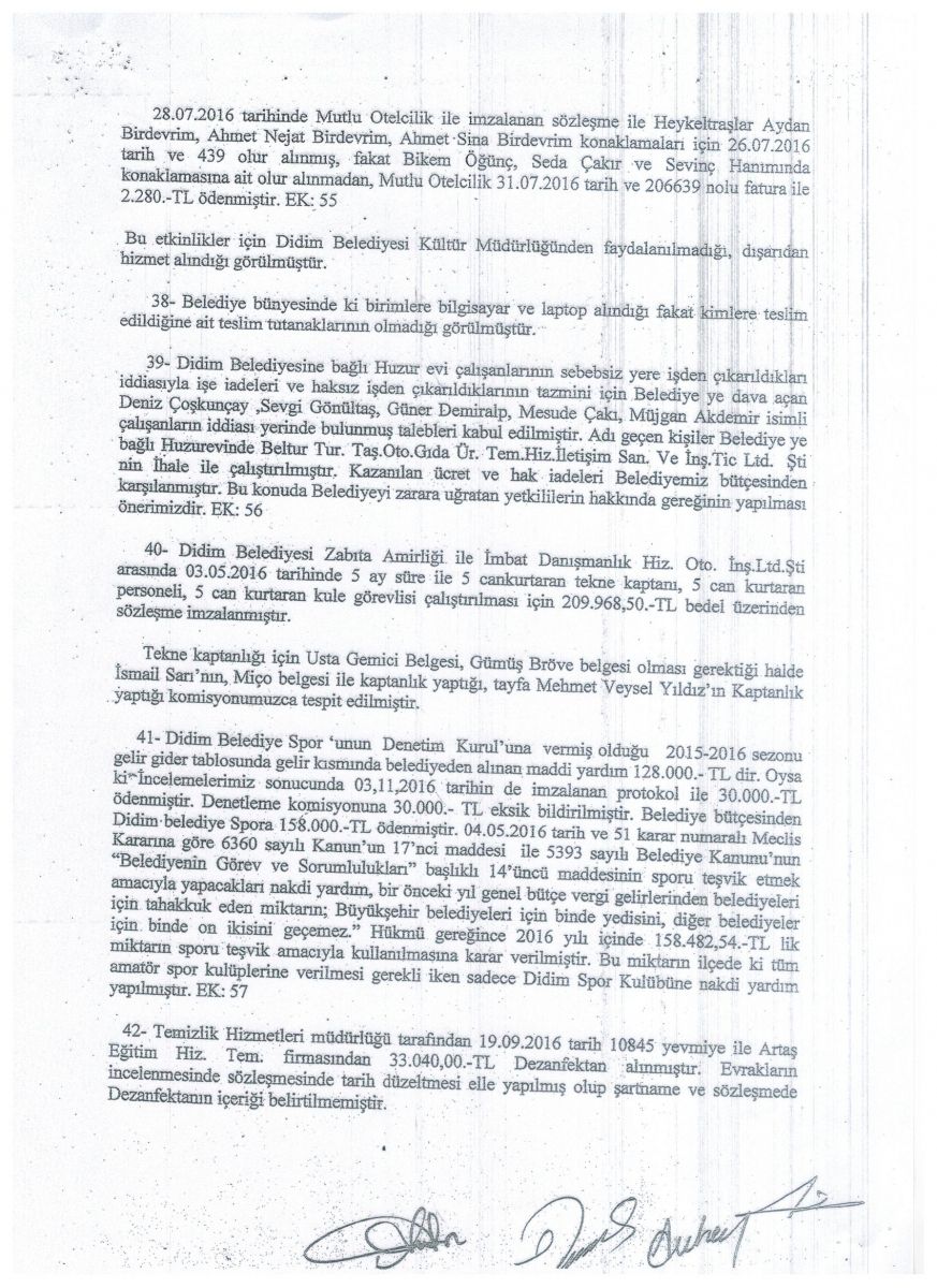 DİDİM BELEDİYESİ 2016 YILI DENETİM KOMİSYONU RAPORU HAKKINDA SUÇ DUYURUSU!