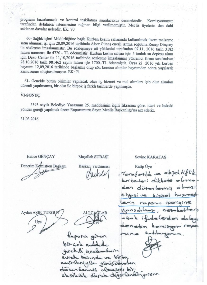 DİDİM BELEDİYESİ 2016 YILI DENETİM KOMİSYONU RAPORU HAKKINDA SUÇ DUYURUSU!