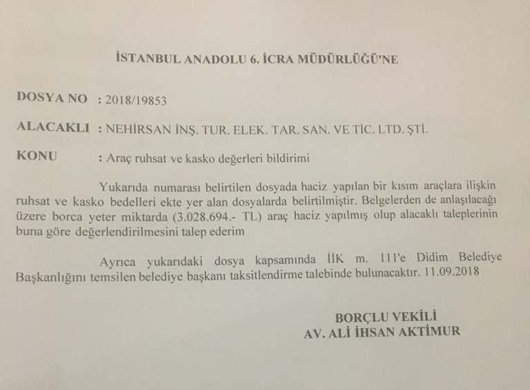 İİk 111 taksitlendirme dilekçesi